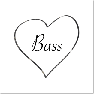 Heart Bass (Black) Posters and Art